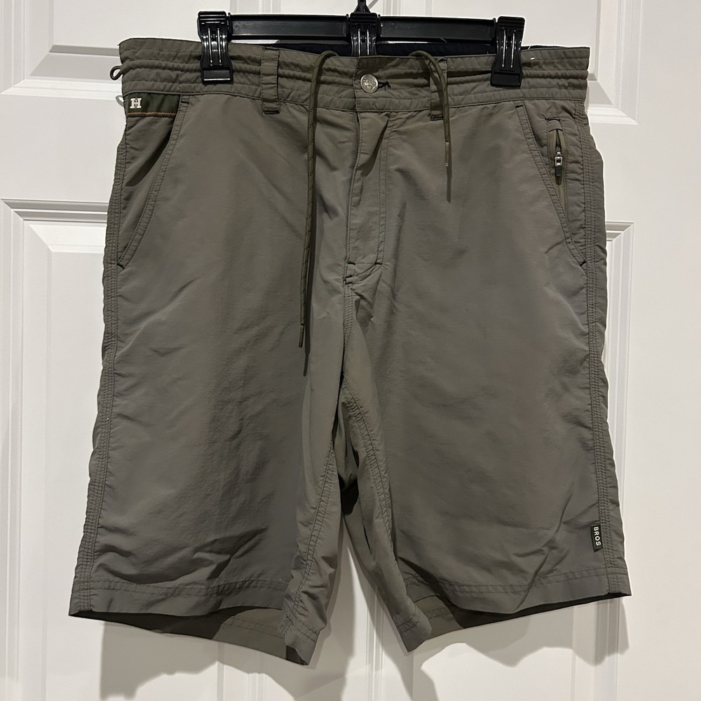 Howler Brothers Horizon Hybrid Shorts Men 34 Ripstop Nylon Olive Green Outdoor